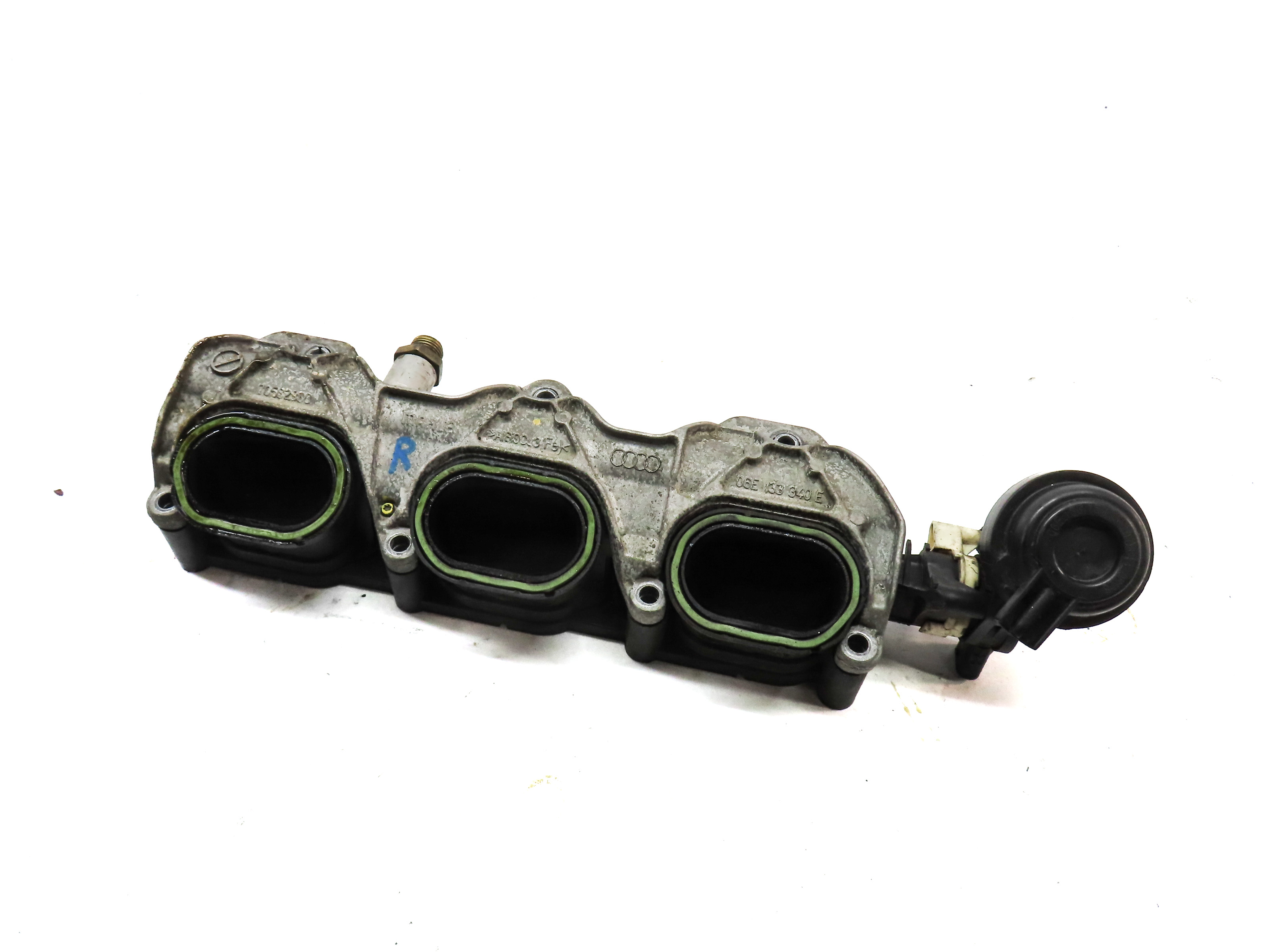 15 AUDI Q7 (4L) 3.0L SUPER (CTWA) ENGINE RIGHT LOWER INTAKE MANIFOLD w/FUEL RAIL — exact item pictured